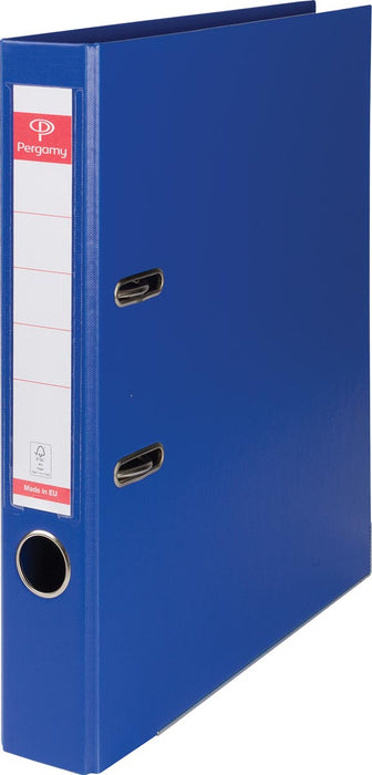 Pergamy ordner, voor ft A4, volledig uit PP, rug van 5 cm, donkerblauw - Donkerblauwe Pergamy ordner voor A4 documenten, volledig van PP met 5 cm rug