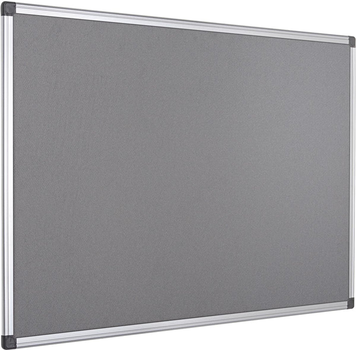 Textielbord van Q-CONNECT met aluminium frame 60 x 45 cm in grijs