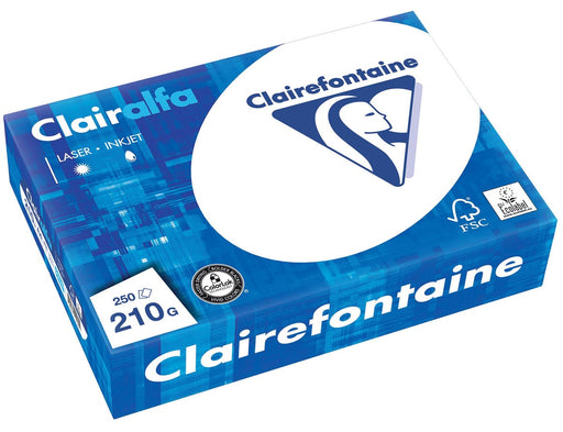 Clairefontaine Clairalfa presentatiepapier ft A4, 210 g, pak van 250 vel 4 stuks, OfficeTown