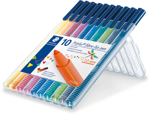 Staedtler viltstift Triplus Color, opstelbare box met 10 kleuren 10 stuks, OfficeTown