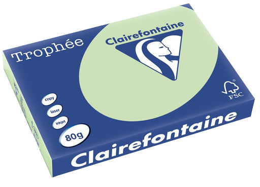 Clairefontaine Trophée Pastel, gekleurd papier, A3, 80 g, 500 vel, golfgroen 5 stuks, OfficeTown