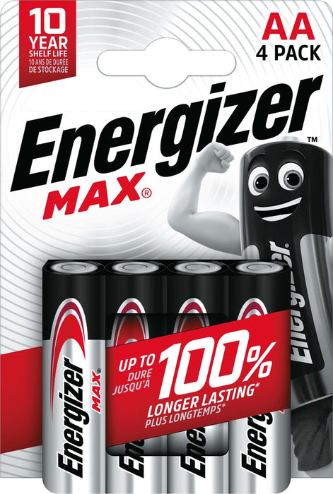 Energizer Max AA Batterijen, verpakking van 4 stuks
