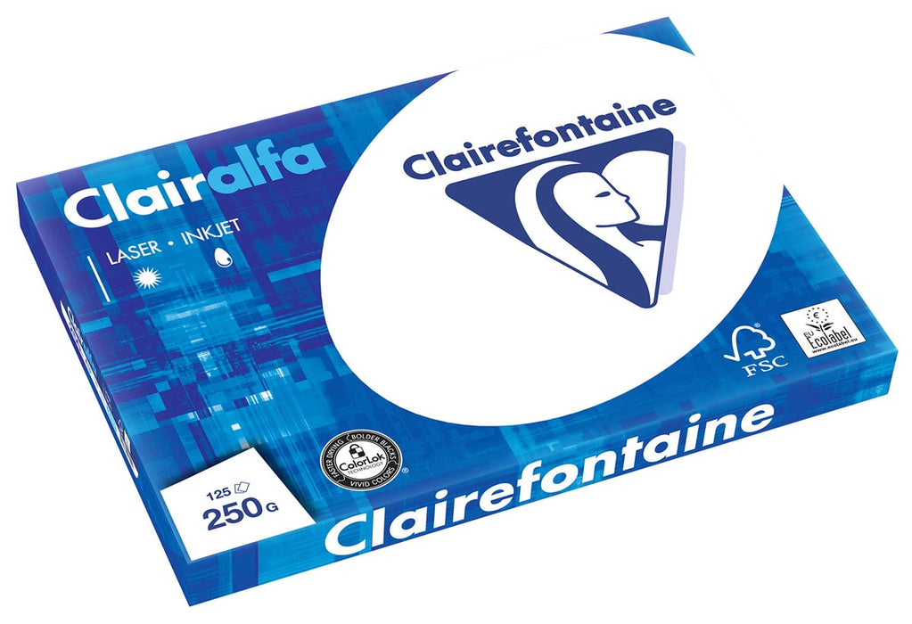 Clairefontaine Clairalfa presentatiepapier A3, 250 g, pak van 125 vel 5 stuks