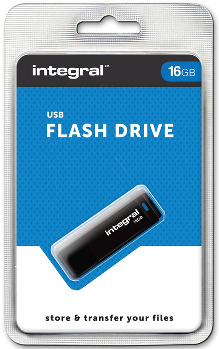 Integral USB 2.0 stick, 16 GB, zwart