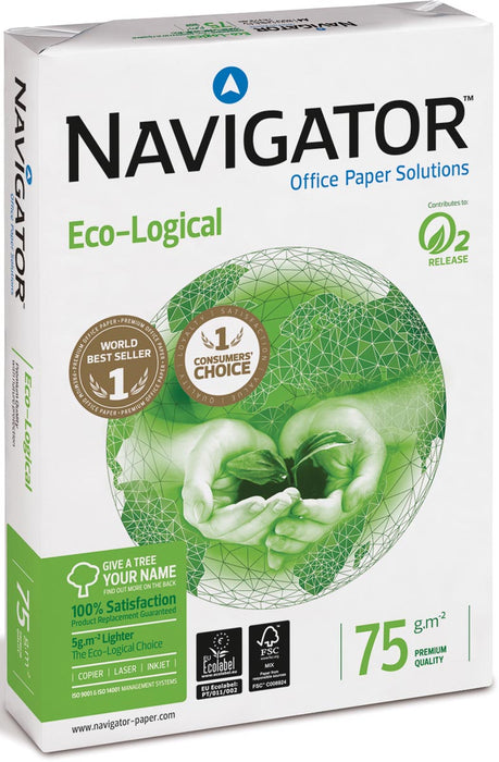 Navigator Eco-Logisch printpapier A4-formaat, 75 g, bundel van 500 vellen