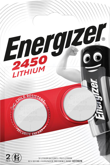 Energizer CR2450 knoopcel, 2 stuks per blister