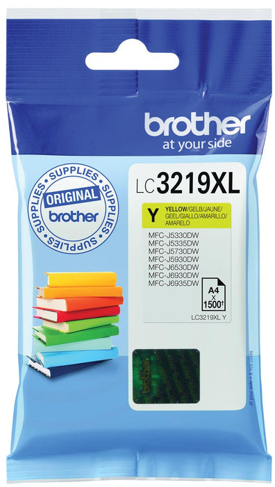 Brother inktcartridge, 1.500 pagina's, OEM LC-3219XLY, geel