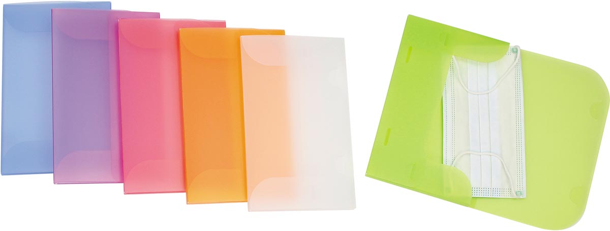 Viquel enveloppen voor chirurgische en stoffen maskers, 20 x 10,5 x 0,8 cm, display met 15 stuks