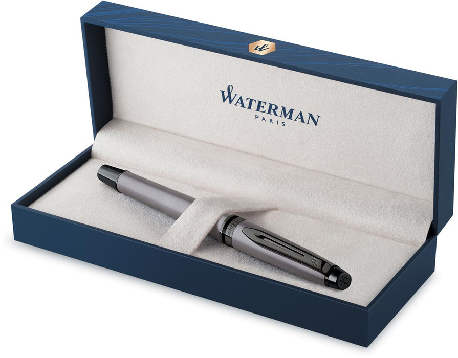 Waterman Expert Metallic Silver RT roller met zwarte inkt en giftbox