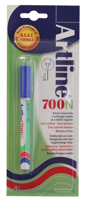 Permanente viltstift Artline 700N blauw, op blister