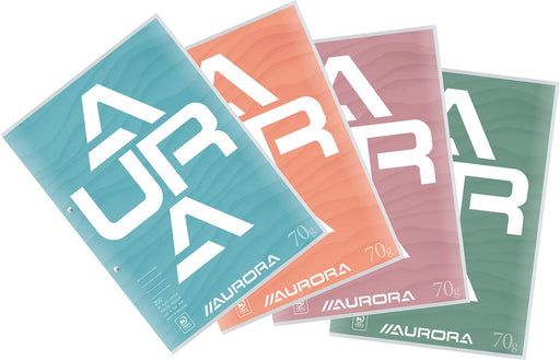 Aurora Splendid cursusblok, ft A4, 70 g/m², 2-gaatsperforatie, gelijnd, 100 vel 10 stuks, OfficeTown