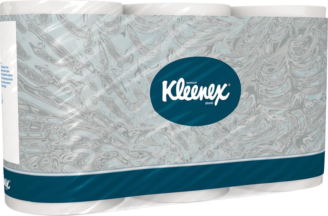 Kleenex toiletpapier, 3-laags, 350 vellen, pak van 6 rollen 6 stuks, OfficeTown