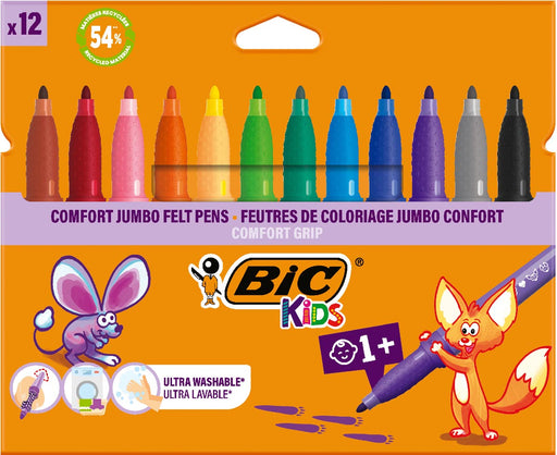 Bic Kids Comfort Jumbo viltstiften, etui van 12 stuks 24 stuks, OfficeTown