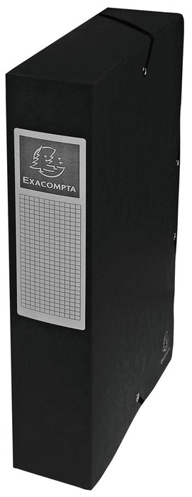 Exacompta elastobox Exabox zwart, met 6 cm brede rug