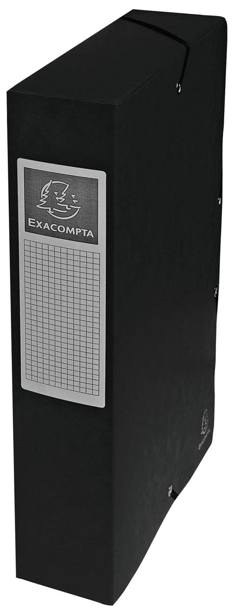 Exacompta elastobox Exabox zwart, rug van 6 cm 8 stuks, OfficeTown