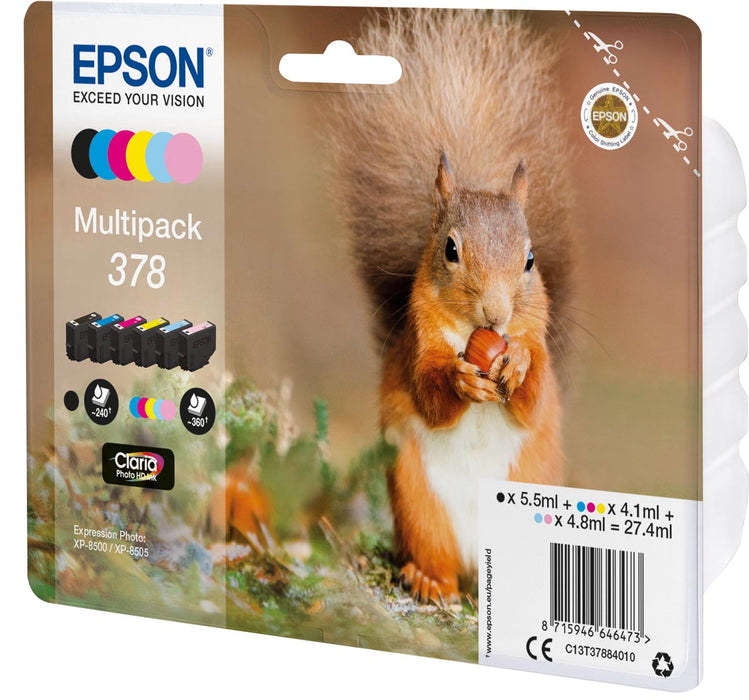 Epson inktcartridge 378, geschikt voor Expression Photo printers, 6 kleuren