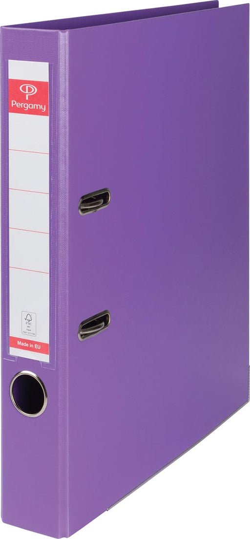 Pergamy ordner, voor ft A4, volledig uit PP, rug van 5 cm, violet 10 stuks, OfficeTown