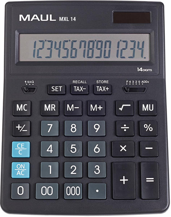 Bureaucalculator MAUL MXL 14, zwart