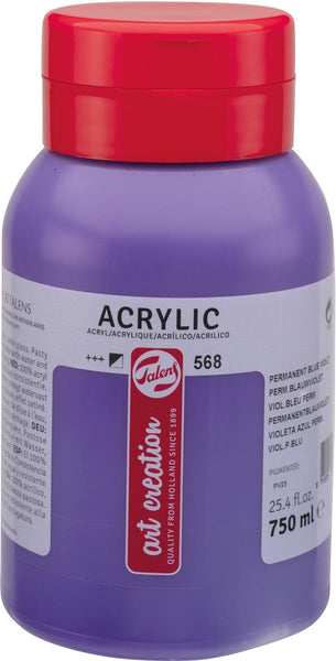 Talens Art Creation acrylverf flacon 750 ml, permanent blauwviolet met sneldrogende, pasteuse consistentie