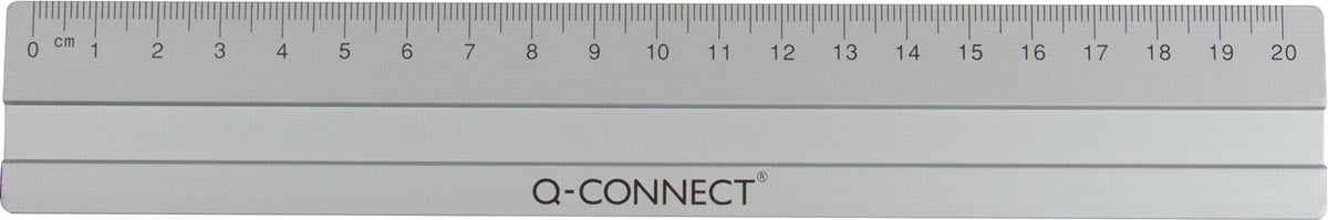 Q-CONNECT liniaal, aluminium, 20 cm