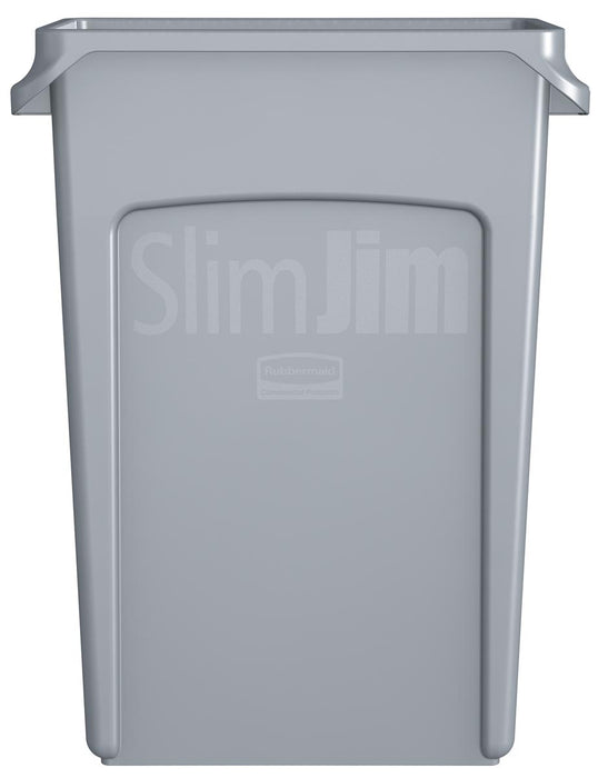 Rubbermaid vuilnisbak Slim Jim, 87 liter, grijs met efficiënte vorm en grootte
