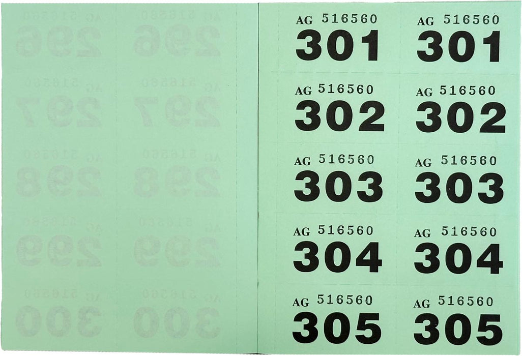 Genummerde loterij- en garderobetickets Pukka Pad 1-1000 6 stuks