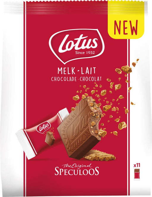 Lotus melkchocolade met speculoosstukjes, pak van 11 stuks 12 stuks, OfficeTown