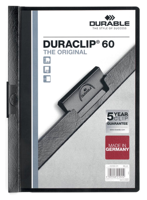 Durable Klemmap Duraclip Original 60 zwart 25 stuks, OfficeTown