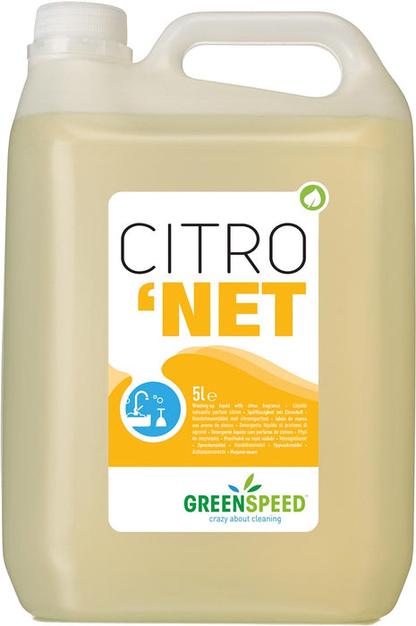 Greenspeed Citronet handafwasmiddel, 5 liter flacon met citroengeur