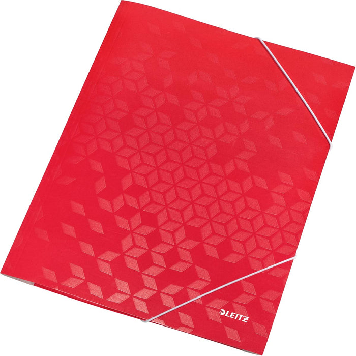 Leitz WOW elastomap met 3 kleppen, A4-formaat, karton, rood