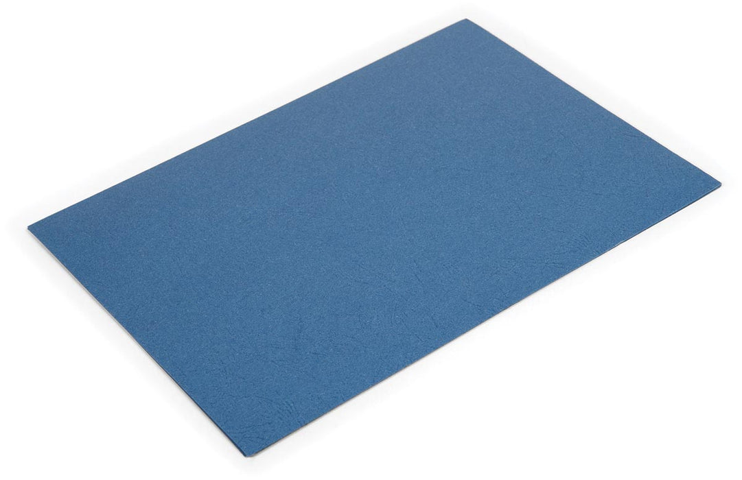 Pak van 100 blauwe Lederlook omslagen ft A4, 250 micron