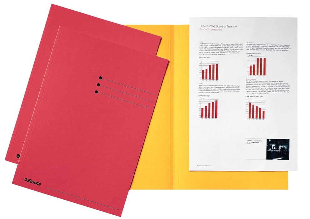 Esselte dossiermap rood, 180 g/m² karton, 100 stuks 4 stuks