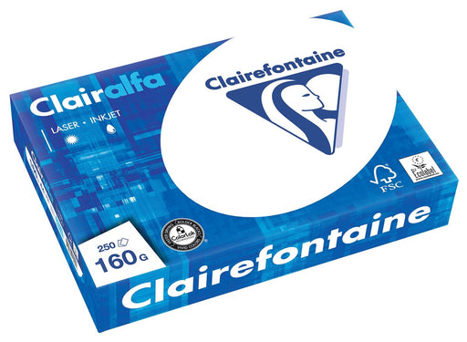Clairefontaine Clairalfa presentatiepapier ft A4, 160 g, pak van 250 vel 4 stuks, OfficeTown
