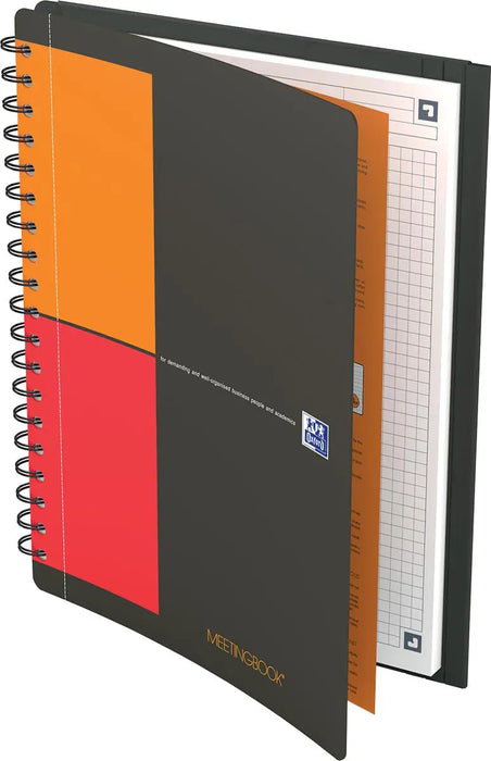 Oxford INTERNATIONALE vergaderboek connect, stevige kartonnen kaft grijs, 160 pagina's,ft B5, geruit 5 mm