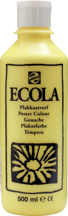 Talens Ecola plakkaatverf 500 ml knijpfles, citroengeel