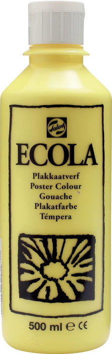 Talens Ecola plakkaatverf flacon van 500 ml, citroengeel 6 stuks, OfficeTown