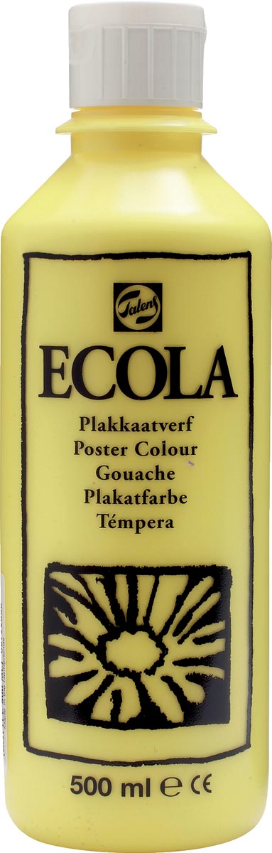 Talens Ecola plakkaatverf flacon van 500 ml, citroengeel 6 stuks, OfficeTown