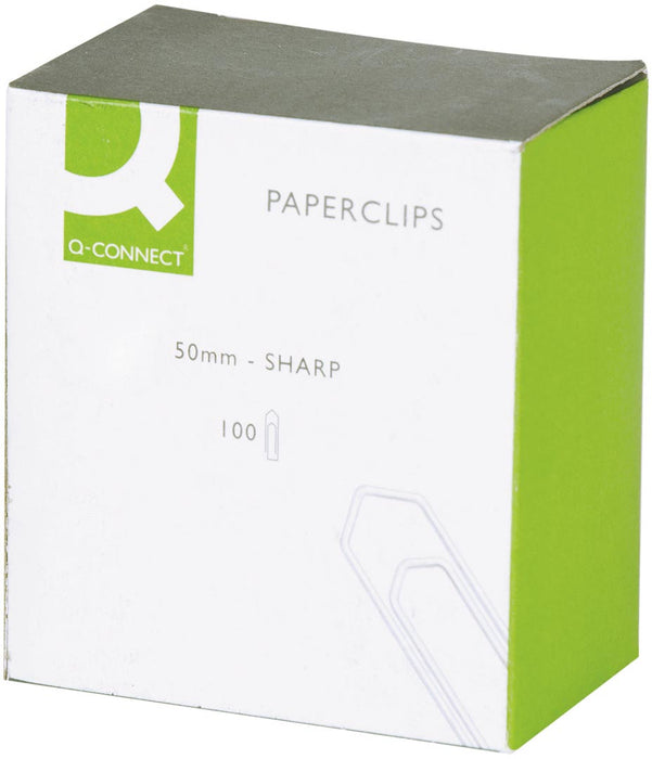 Q-CONNECT papierklemmen, 50 mm, 100 stuks per doos