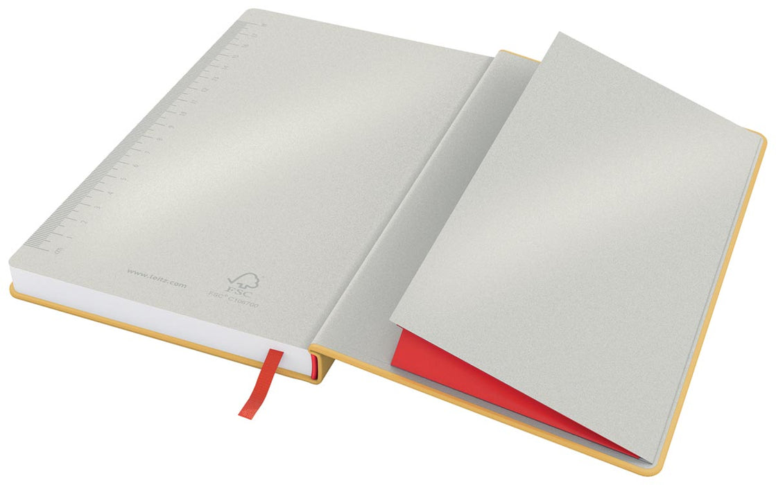 Leitz Cosy notitieboek A5, geruit, geel met harde kaft