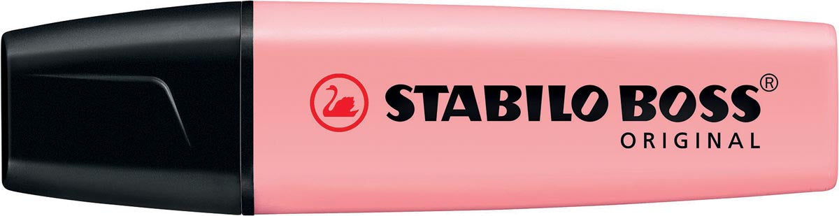 STABILO BOSS ORIGINELE Pastel markeerstift, pink blush (roze) met 2 streepdiktes - 2 en 5 mm