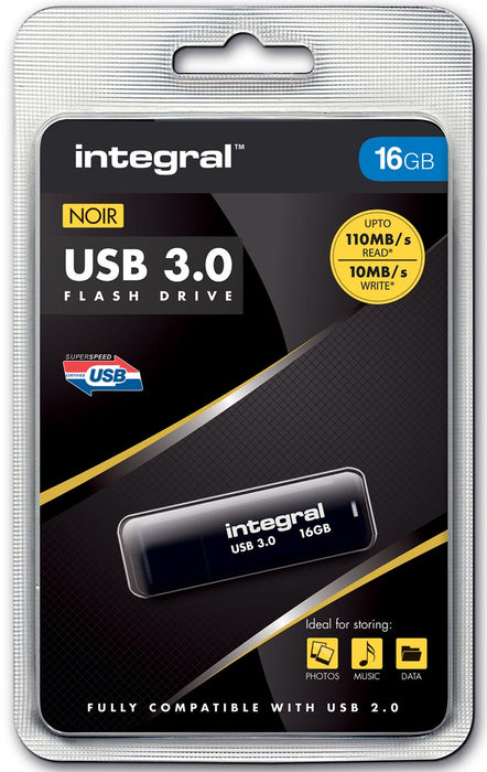 Integral USB-stick 3.0, 16 GB, Zwart