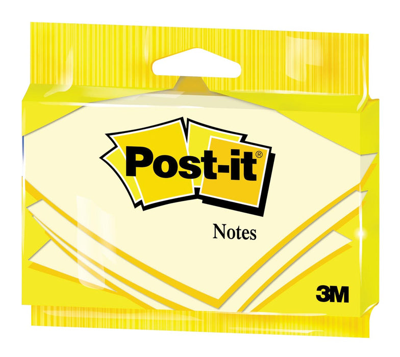 Post-it Notes, 100 vel, ft 76 x 127 mm, geel, op blister