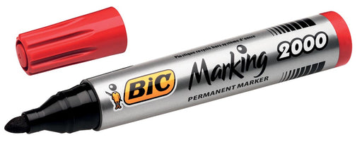 Bic permanent marker 2000-2300 rood, schrijfbreedte 1,7 mm, ronde punt 12 stuks, OfficeTown