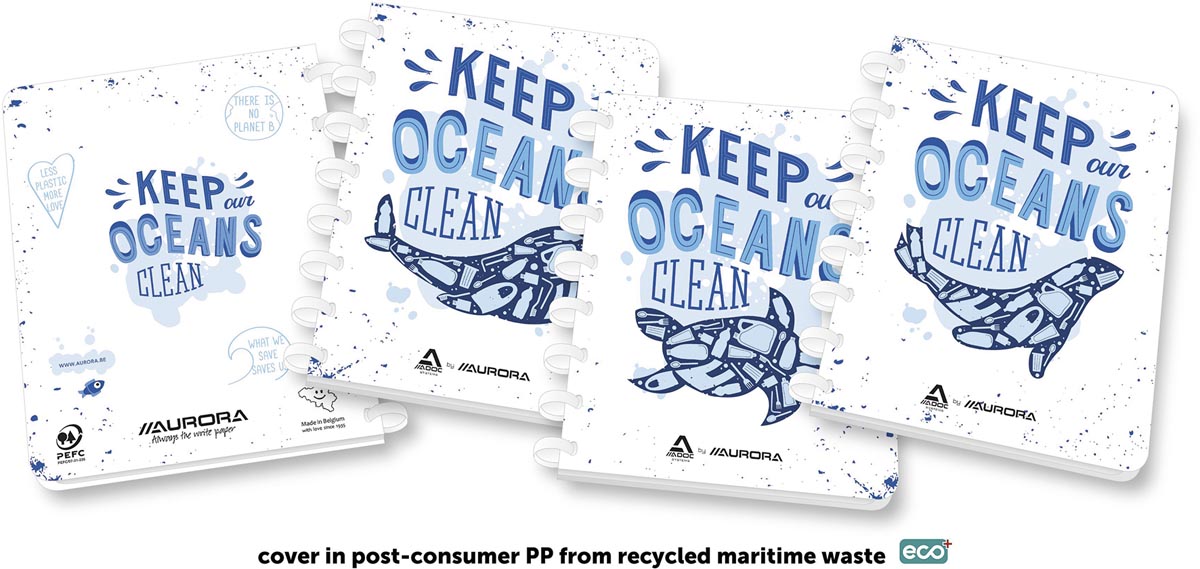 Aurora Adoc schrift Ocean Waste Plastics A5 gelijnd 10 stuks, OfficeTown