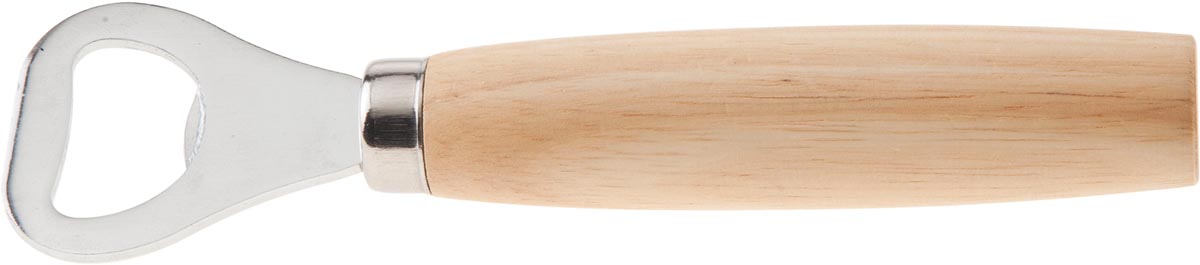 Gezellige flesopener van rubberhout, 14,7 cm