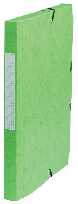 Pergamy elastobox, groene map met 3 kleppen, 2,5 cm rug