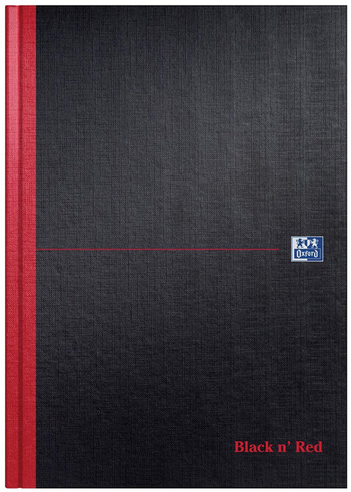 Oxford BLACK N' RED notitieboek, 192 pagina's, ft A4, blanco 5 stuks