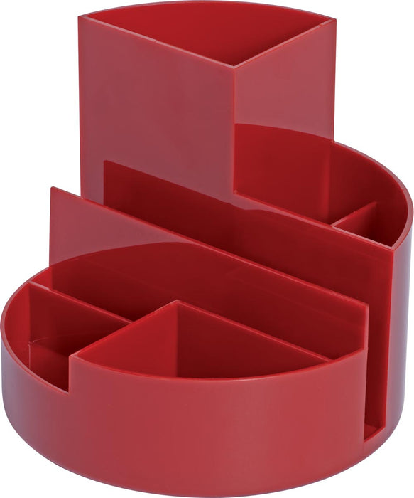 MAUL bureau-organizer pennenhouder Roundbox Ø14x12.5cm, 7 compartimenten, rood