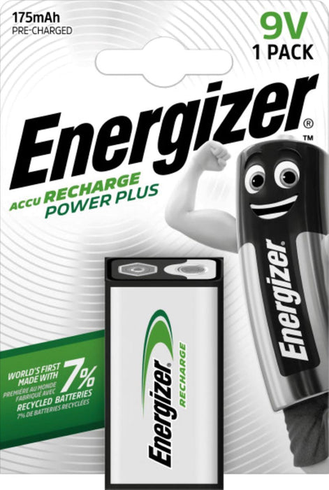 Energizer oplaadbare batterijen Power Plus 9V/HR22/175, in blisterverpakking