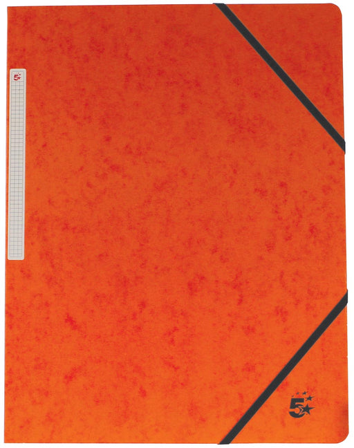 Pergamy elastomap, ft A4 (24x32 cm), uit karton, met elastieken zonder kleppen, pak van 10 stuks, oranje 5 stuks, OfficeTown